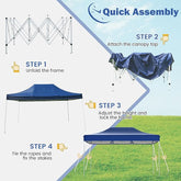 Gazebo 3×4.5 M 800D Branda 30 mm Profil Kamp Bahçe Dış Alan Tentesi Mavi